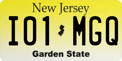 NJ license plate I01MGQ