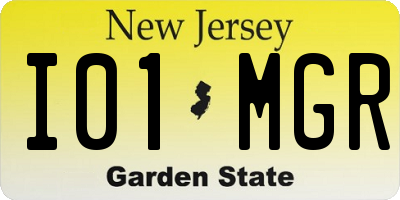 NJ license plate I01MGR