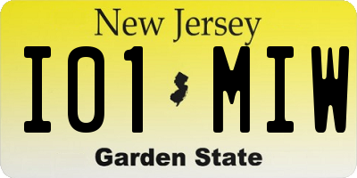 NJ license plate I01MIW