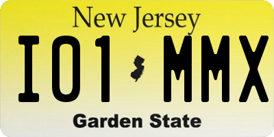 NJ license plate I01MMX