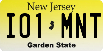 NJ license plate I01MNT