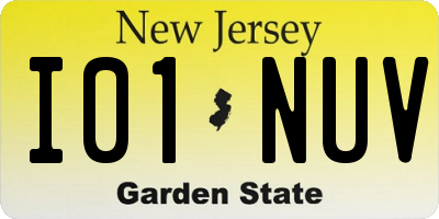 NJ license plate I01NUV