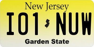 NJ license plate I01NUW