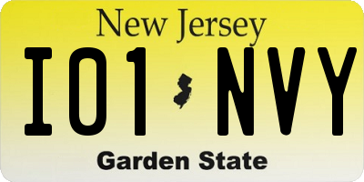 NJ license plate I01NVY