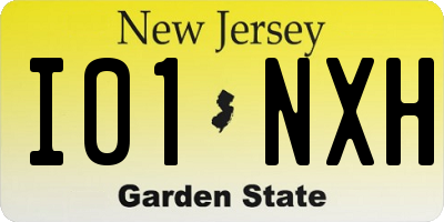 NJ license plate I01NXH