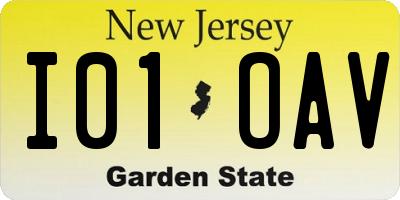 NJ license plate I01OAV
