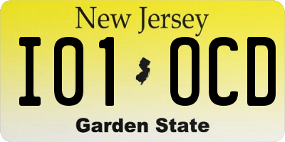 NJ license plate I01OCD