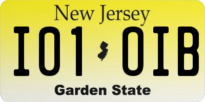 NJ license plate I01OIB