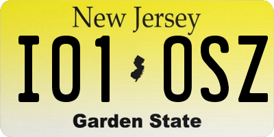 NJ license plate I01OSZ