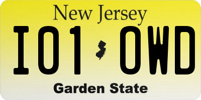 NJ license plate I01OWD