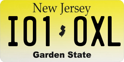 NJ license plate I01OXL
