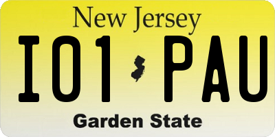 NJ license plate I01PAU