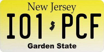 NJ license plate I01PCF