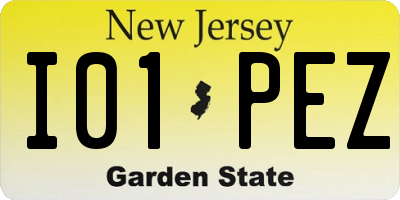 NJ license plate I01PEZ