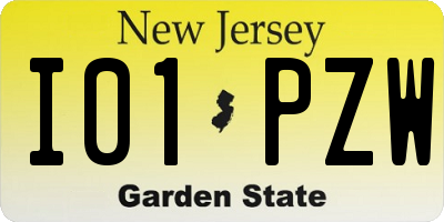 NJ license plate I01PZW