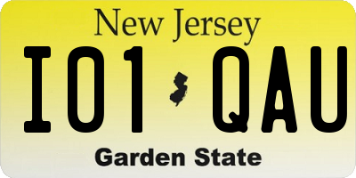 NJ license plate I01QAU