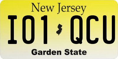 NJ license plate I01QCU