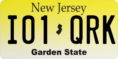 NJ license plate I01QRK
