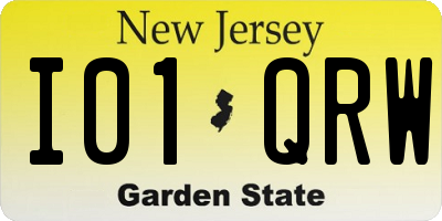 NJ license plate I01QRW