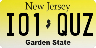 NJ license plate I01QUZ