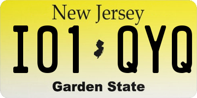 NJ license plate I01QYQ