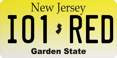 NJ license plate I01RED