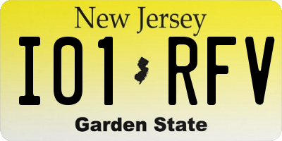 NJ license plate I01RFV