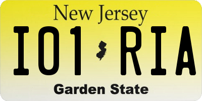 NJ license plate I01RIA