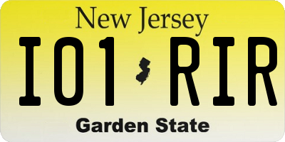 NJ license plate I01RIR