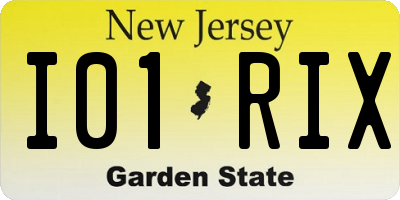 NJ license plate I01RIX