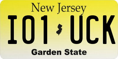 NJ license plate I01UCK