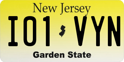 NJ license plate I01VYN