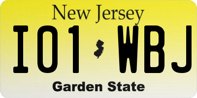 NJ license plate I01WBJ