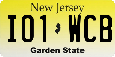 NJ license plate I01WCB