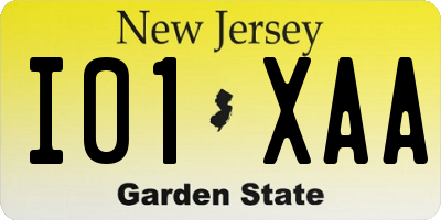 NJ license plate I01XAA