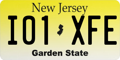 NJ license plate I01XFE