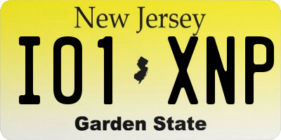 NJ license plate I01XNP
