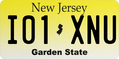 NJ license plate I01XNU