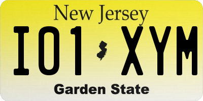 NJ license plate I01XYM