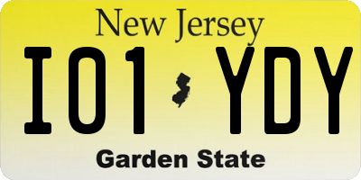 NJ license plate I01YDY