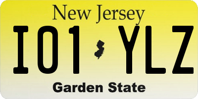 NJ license plate I01YLZ