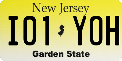 NJ license plate I01YOH
