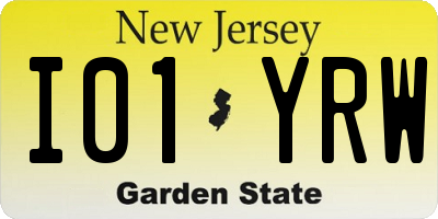 NJ license plate I01YRW