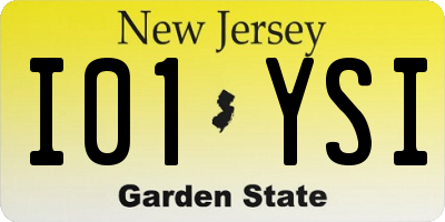 NJ license plate I01YSI