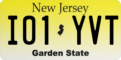 NJ license plate I01YVT