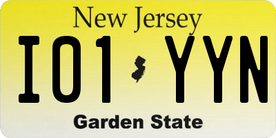 NJ license plate I01YYN