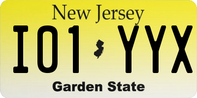 NJ license plate I01YYX
