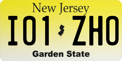 NJ license plate I01ZHO