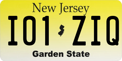NJ license plate I01ZIQ