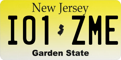 NJ license plate I01ZME